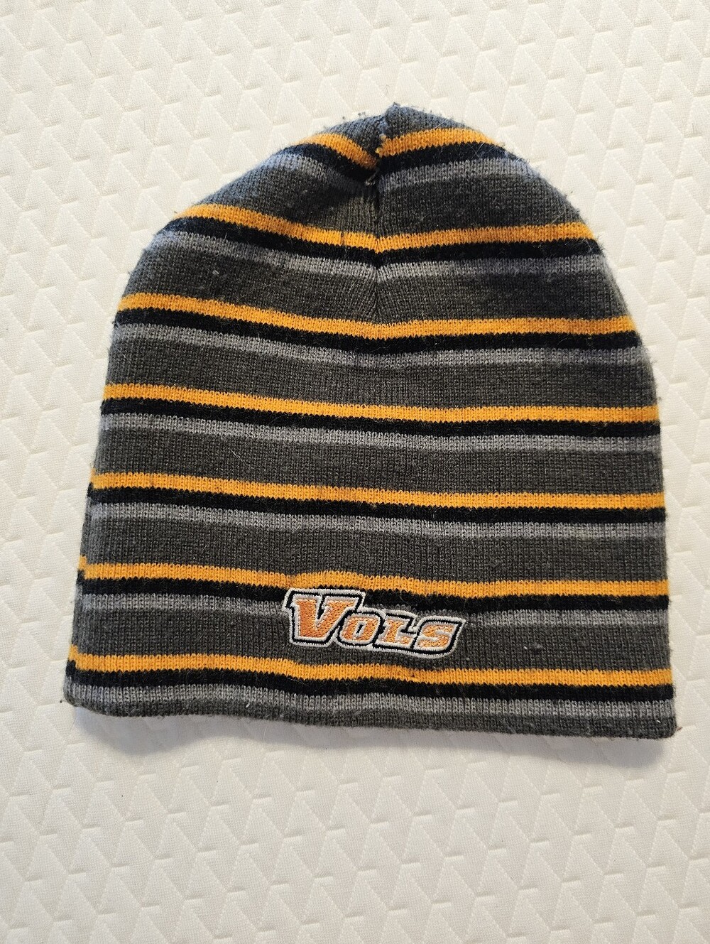 Tennessee Volunteers Beanie Hat Knit Cap Orange Gray Striped Vols Power T Logo